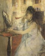 Berthe Morisot Young Woman Powdering Herself (mk09) oil painting reproduction